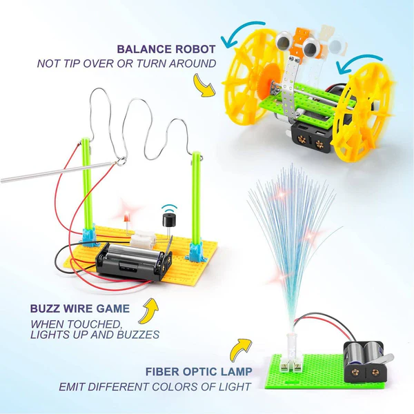 6 in 1 DIY STEM Robotics Kit Electronic Science Experiments Projects for Kids, DIY Engineering Robotic Building Kits For Girls Boys Ages 8-12 Years