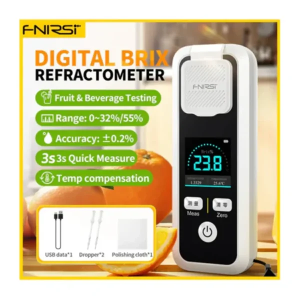 FNIRSI JBM-10 Digital Brix Refractometer High-Precision Brix Readings For Food Processing With Automatic Temperature Compensation