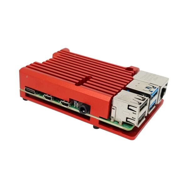 Raspberry Pi 4 Aluminum Alloy Metal Case Armor Enclosure Without Fan RED