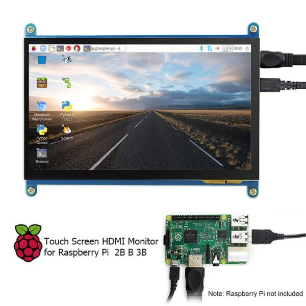 Raspberry Pi 4B 7 Inch Capacitive Touch Screen 1024x600 HD LCD display
