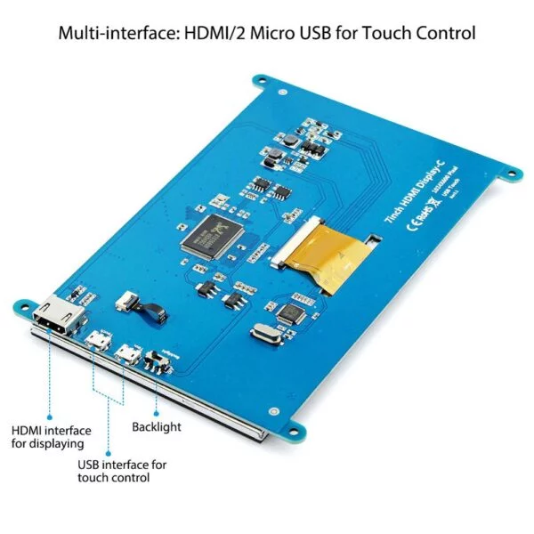 Raspberry Pi 4B 7 Inch Capacitive Touch Screen 1024x600 HD LCD display