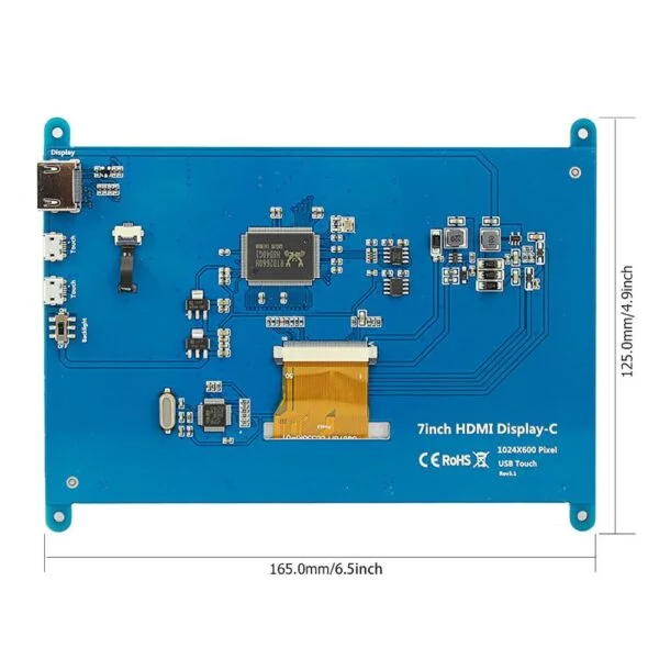 Raspberry Pi 4B 7 Inch Capacitive Touch Screen 1024x600 HD LCD display