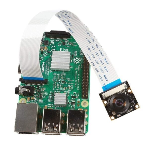 Raspberry Pi 5 Megapixel 160° Degrees Wide Angle Fish-Eye Camera for Raspberry Pi Board with 15-pin MIPI Camera Serial Still Picture for Raspberry Pi 3 Model BB+ and Pi 4