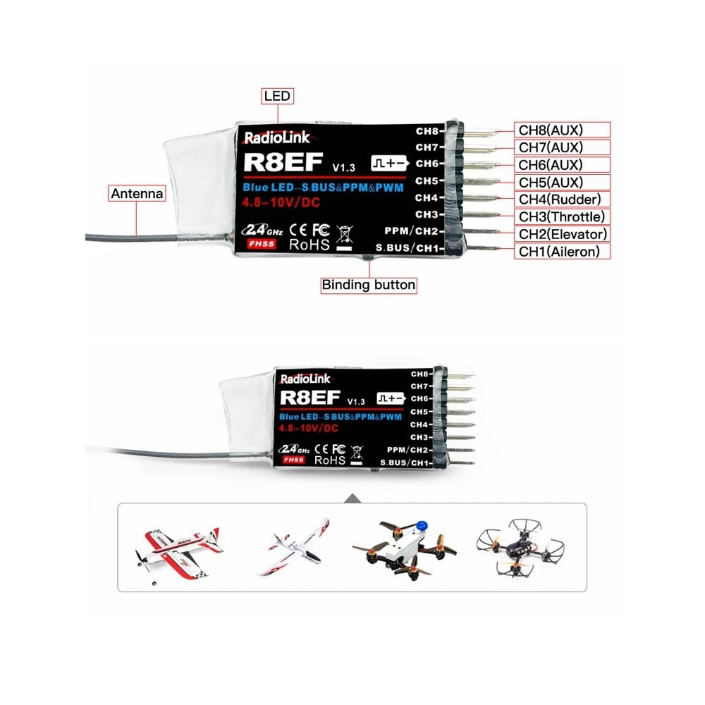 8-channel Remote Controller Radiolink T8FB 8 Channel RC Transmitter ...