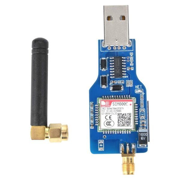 USB To GSM Serial GPRS SIM800C Module Wireless Bluetooth Board Sim900A Computer Control Calling With Antenna