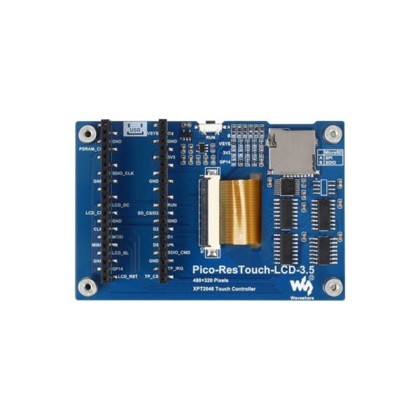 Waveshare 3.5inch Touch Display Module For Raspberry Pi Pico, 65K Colors, 480×320, SPI