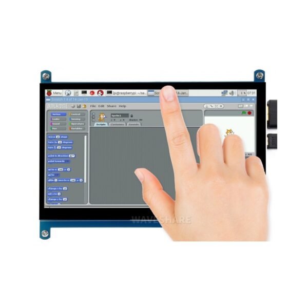 Waveshare 7inch Capacitive Touch Screen LCD Display(C), 1024×600, HDMI, IPS, Low Power