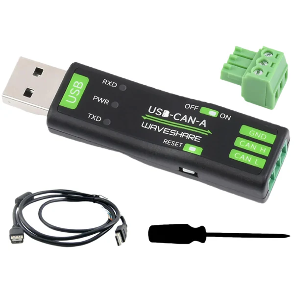 Waveshare USB To CAN Adapter Model A STM32 CAN Adapter Multi-System Compatible USB To CAN Adapter CAN Baud Rate 5kbps~1Mbps Is Configurable, Support Windows XP/7/8/10/11 and Linux Systems