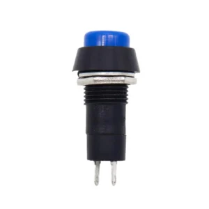 PBS-11B Round Plastic Self-Reset Switch 12mm 2-Pin Momentary Push Button Switch For Quick On/Off Control - Blue
