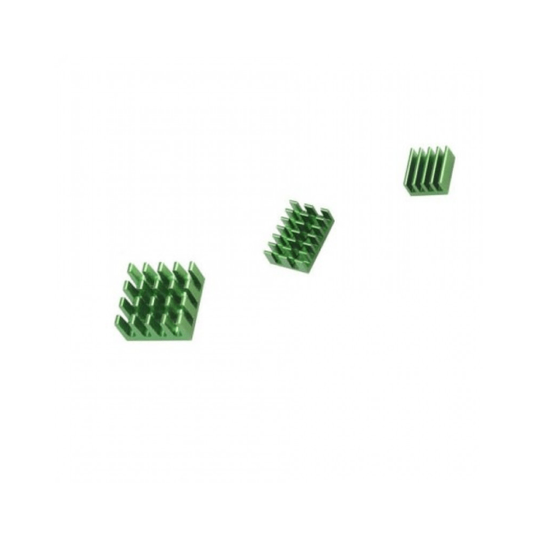 Aluminum Heatsink For Raspberry Pi 4 Model B - Pack Of 3 PCs Green