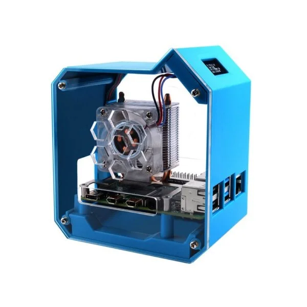 Mini Tower NAS Kit For Raspberry Pi 4B,M.2 SATA SSD, Strong Heat Dissipation