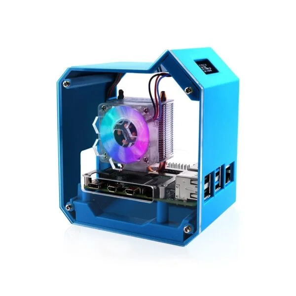Mini Tower NAS Kit For Raspberry Pi 4B,M.2 SATA SSD, Strong Heat Dissipation