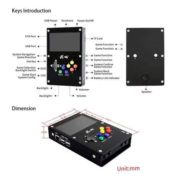 Raspberry Pi Portable Retro Video Game Console with Display