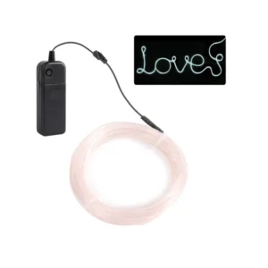 1M EL Wire Neon Glowing Electroluminescent Wire With Battery Holder El Wire For Parties, Halloween Decoration - White