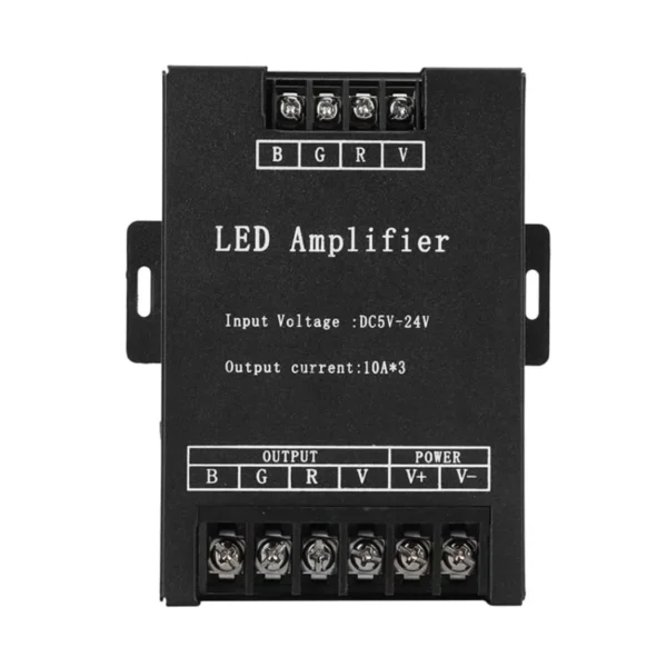 30A RGB LED Amplifier Controller 5V-24V Single-Color RGB Power Amplifier DC 5V-24V LED Strip Signal Booster Powerful LED Power Repeater Console For Single Colour RGB Lights