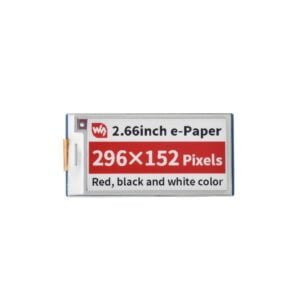 Waveshare 2.66inch E-Paper E-Ink Display Module (B) For Raspberry Pi Pico, 296×152, Red / Black / White, SPI
