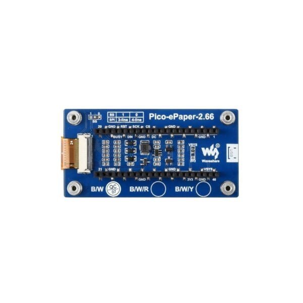 Waveshare 2.66inch E-Paper E-Ink Display Module For Raspberry Pi Pico, 296×152, Black / White, SPI